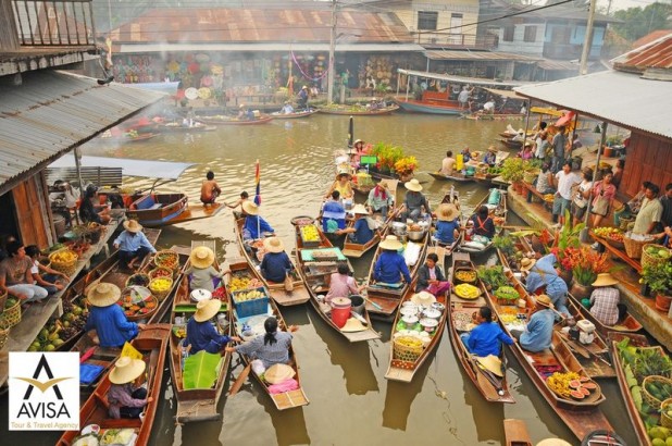 ۵ بازار شناور در فاصله 2 ساعتی از بانکوک